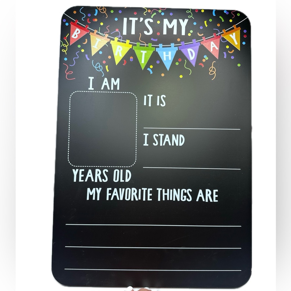 It Is My Birthday Chalkboard Black Sign Banner 15.8” x 11” Celebration